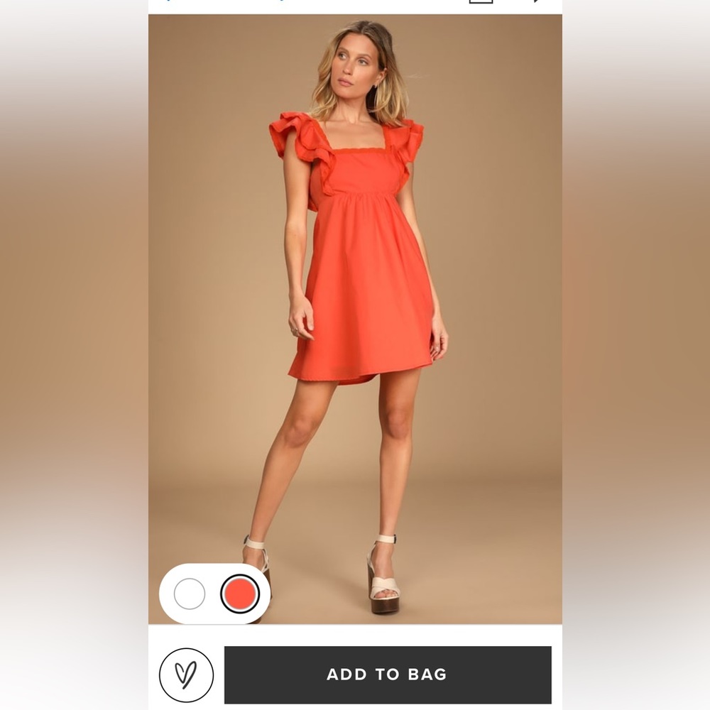 Marvelous Time Orange Ruffled Mini Dress